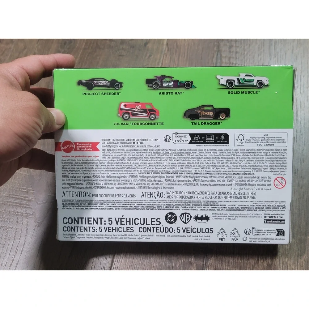 Hot Wheels Silver Series DC Super-Villains 5-Pack Joker Harley Quinn Bane New